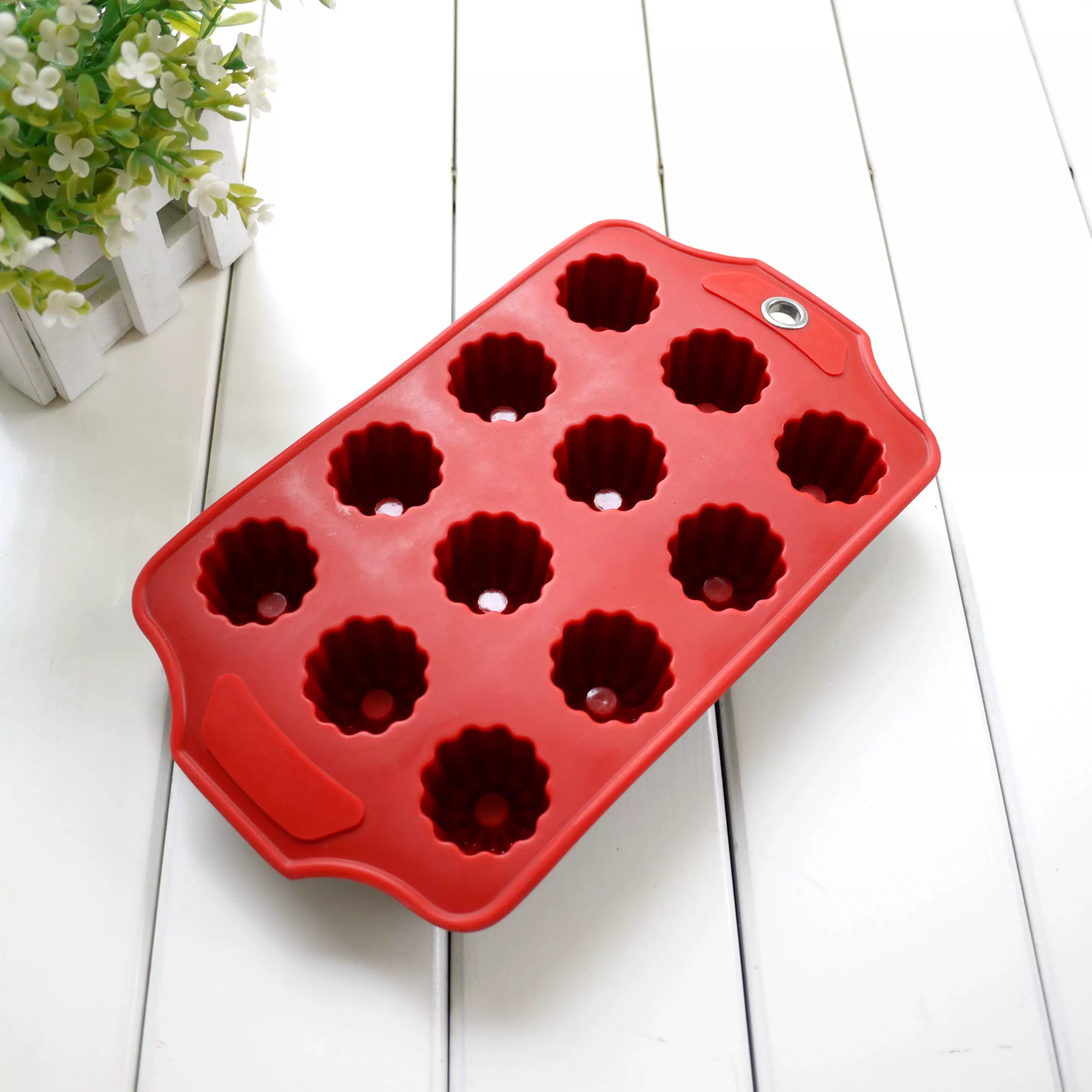 Khuôn làm bánh Canelé mini 12 lỗ bằng silicon, khuôn nướng bánh pudding, dùng được trong lò nướng, xuất khẩu sang Pháp.