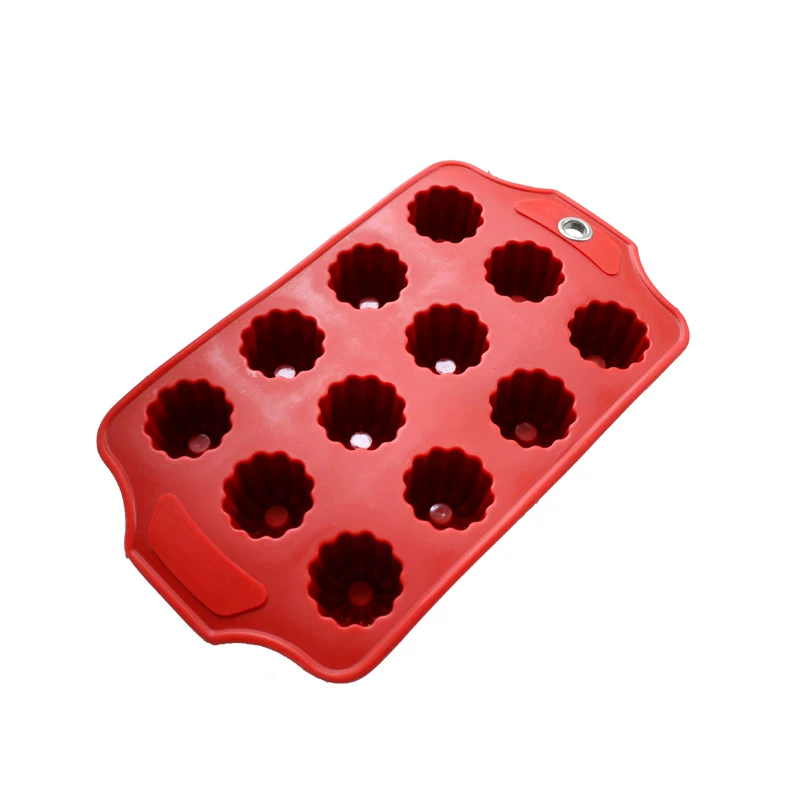 Khuôn làm bánh Canelé mini 12 lỗ bằng silicon, khuôn nướng bánh pudding, dùng được trong lò nướng, xuất khẩu sang Pháp.