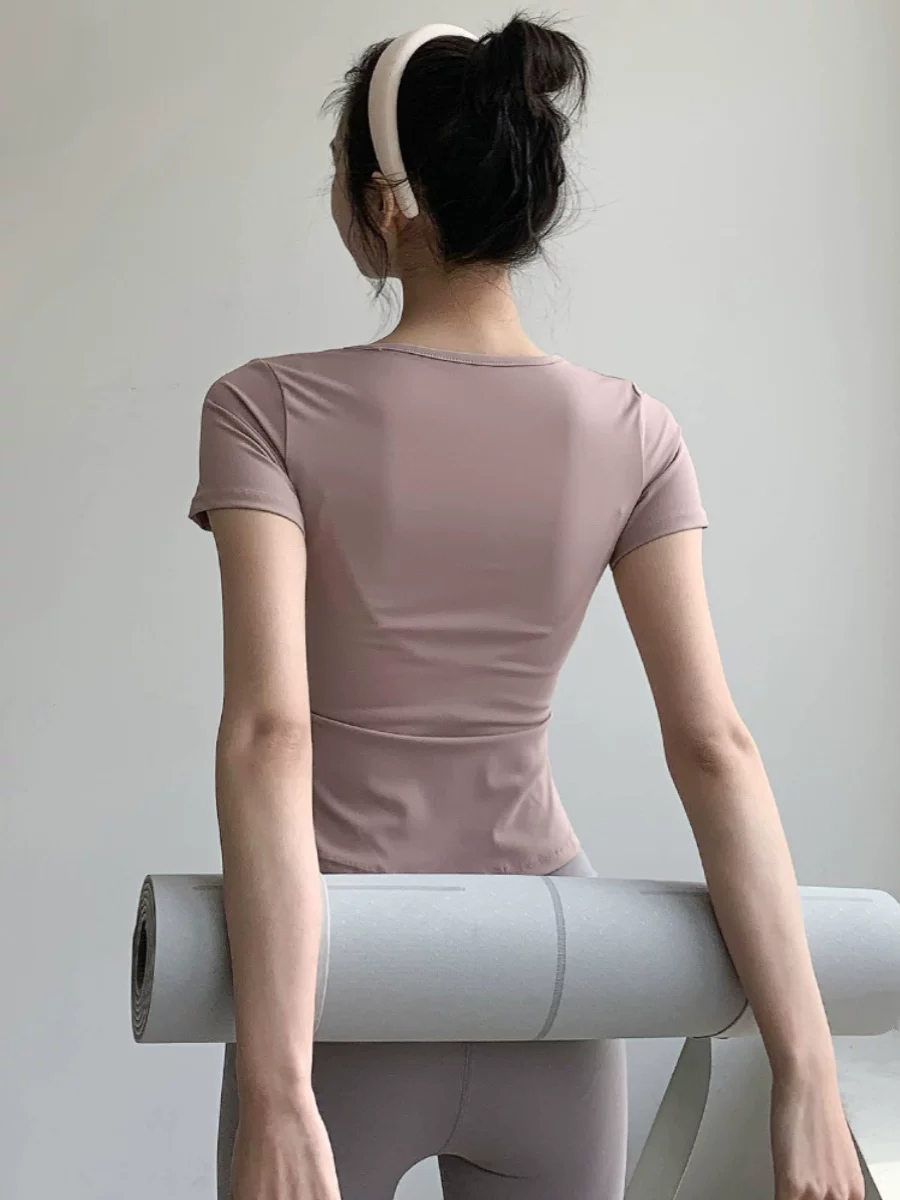 Quần áo tập yoga phong cách mới Áo thun thể thao chạy bộ dành cho nữ mùa thu đông Áo tập thể dục dài tay cao cấp Quần áo tập Pilates