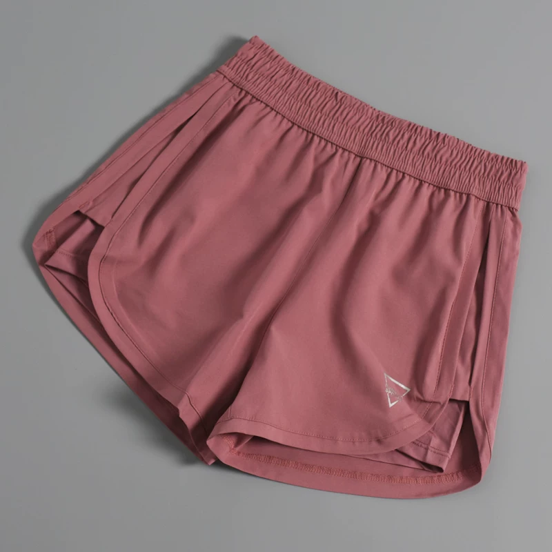 Quần short chạy bộ mùa hè dành cho nữ, quần thể thao rộng rãi, nhanh khô, quần tập yoga chống lộ, quần tập gym giảm béo eo giữa.