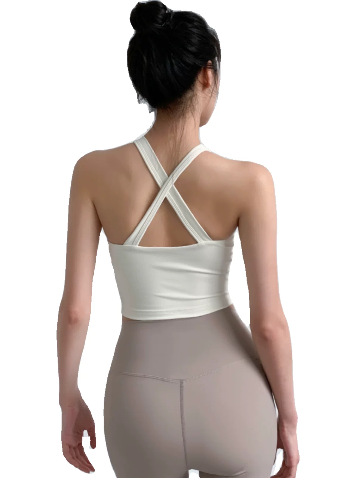 Áo ngực thể thao nữ cổ chữ V, thiết kế lưng chéo, áo tập yoga, kiểu dáng cúp ngực đầy đủ, gợi cảm, thích hợp chạy bộ, có thể mặc bên ngoài.