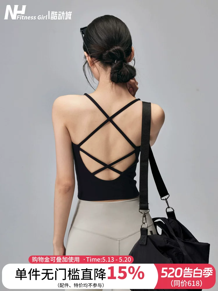 Áo tập yoga lưng trần gợi cảm, đẹp mắt dành cho nữ, có đệm ngực, áo ngực thể thao chống sốc, áo khoác ngoài, áo tập Pilates.