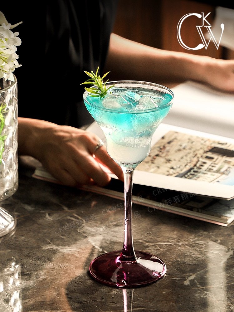 Ly cocktail cao cấp màu tím CKW, ly martini, ly pha margarita dùng cho gia đình