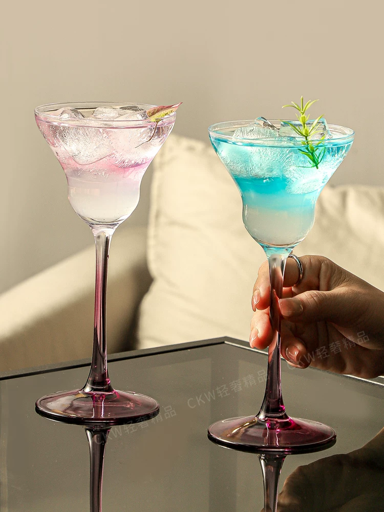 Ly cocktail cao cấp màu tím CKW, ly martini, ly pha margarita dùng cho gia đình