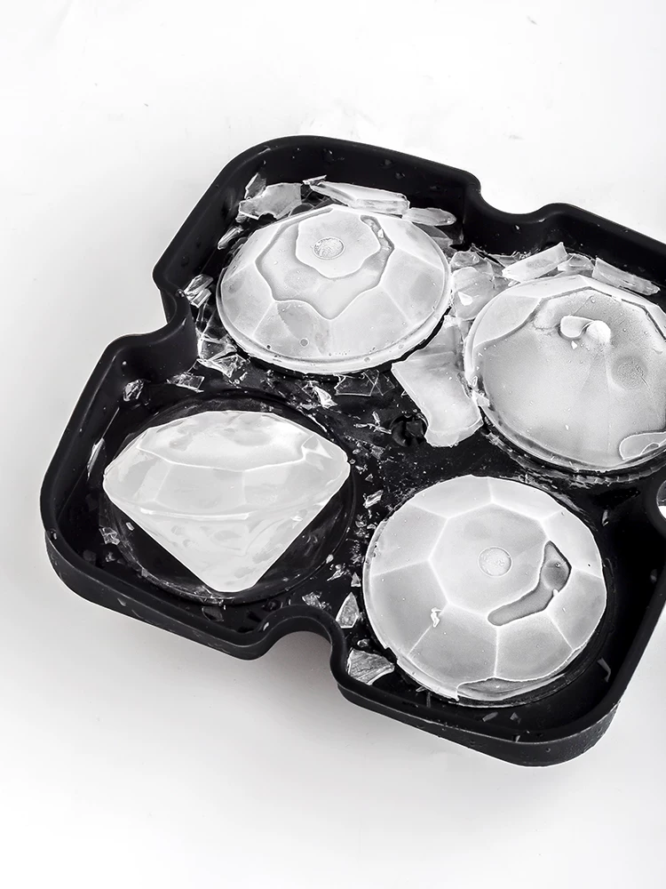 Khuôn làm đá bằng silicon thiết bị đông lạnh nhanh lớn khay đá sáng tạo cá nhân có nắp đậy cho máy làm đá tủ lạnh gia đình