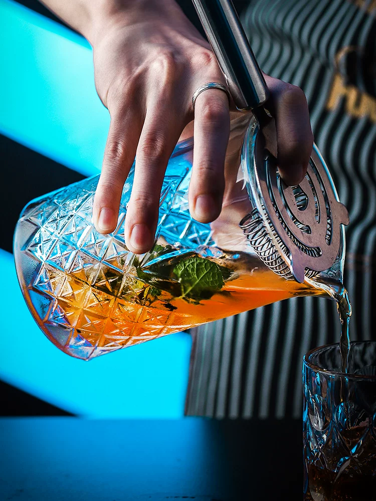 Bộ cốc pha chế rượu whisky, cocktail, dụng cụ pha chế quầy bar, kiểu Nhật, bộ cốc lắc