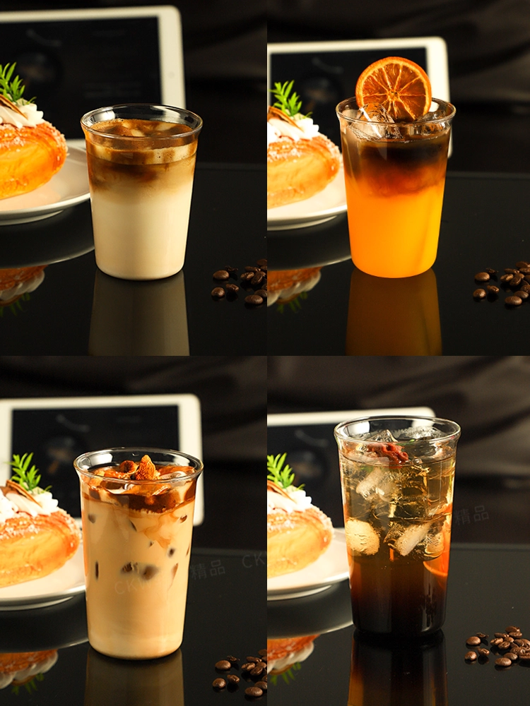 Cốc thủy tinh CKW dung tích lớn chịu nhiệt cốc cà phê loe sáng tạo cốc sữa cốc nước đá cốc nước ép latte Mỹ