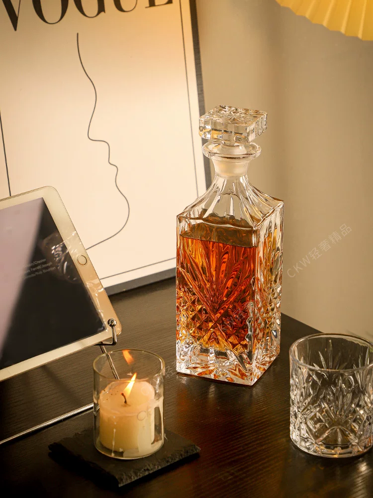 Bộ ly và bình rượu whisky cao cấp CKW dùng trong nhà, ly rượu, bình rót rượu, phụ kiện rượu vang, bình đựng rượu