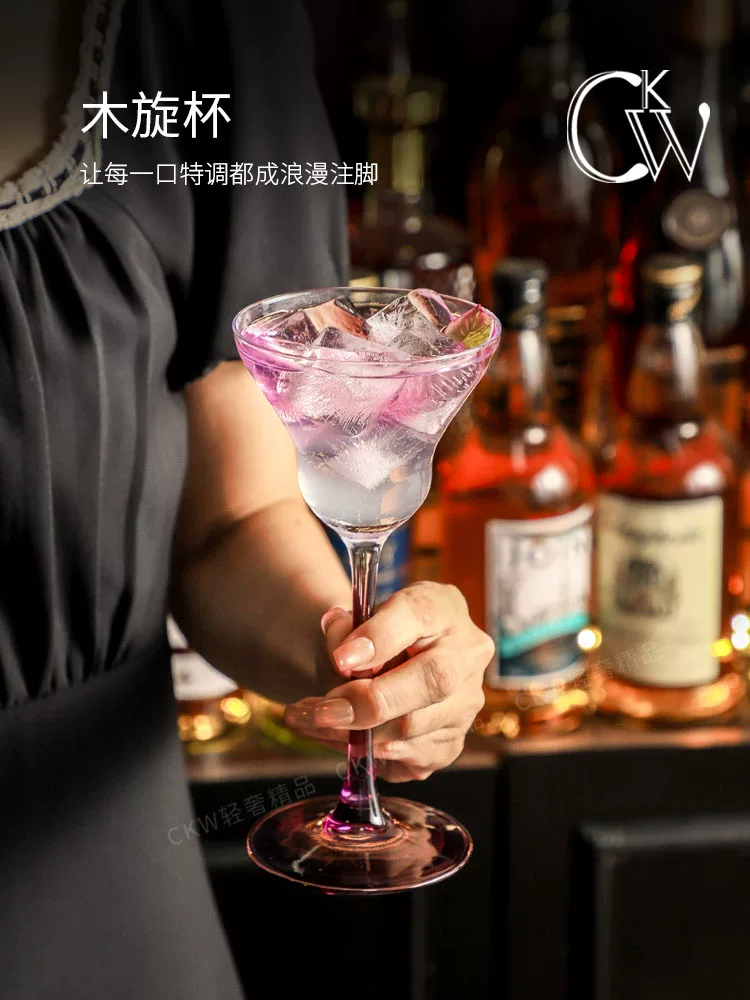 Ly cocktail cao cấp màu tím CKW, ly martini, ly pha margarita dùng cho gia đình
