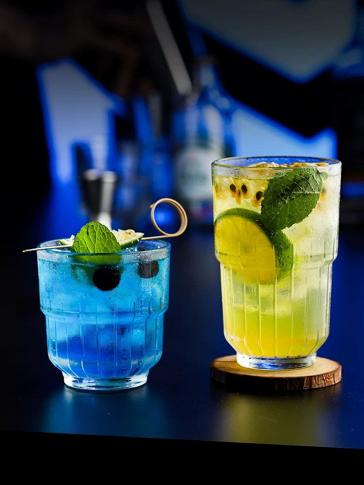 Ly thủy tinh sáng tạo có thể xếp chồng, ly bia, rượu whisky và rượu mạnh cao cấp, ly cà phê phong cách ins, ly nước chanh.