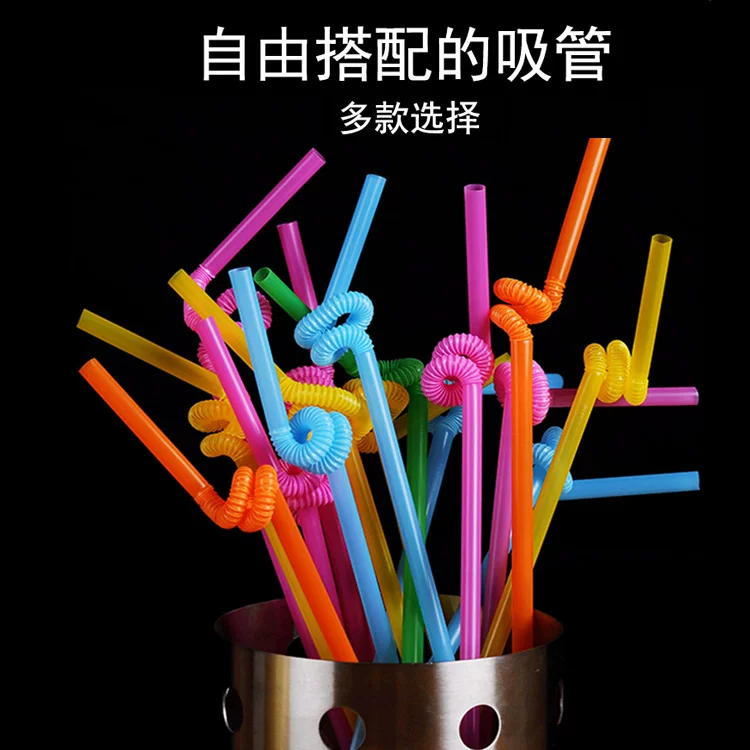 Ống hút nghệ thuật nhiều màu sắc dùng một lần, thích hợp cho nước ép, đồ uống, trà sữa, với nhiều kích cỡ và độ dày khác nhau, ống hút sáng tạo.