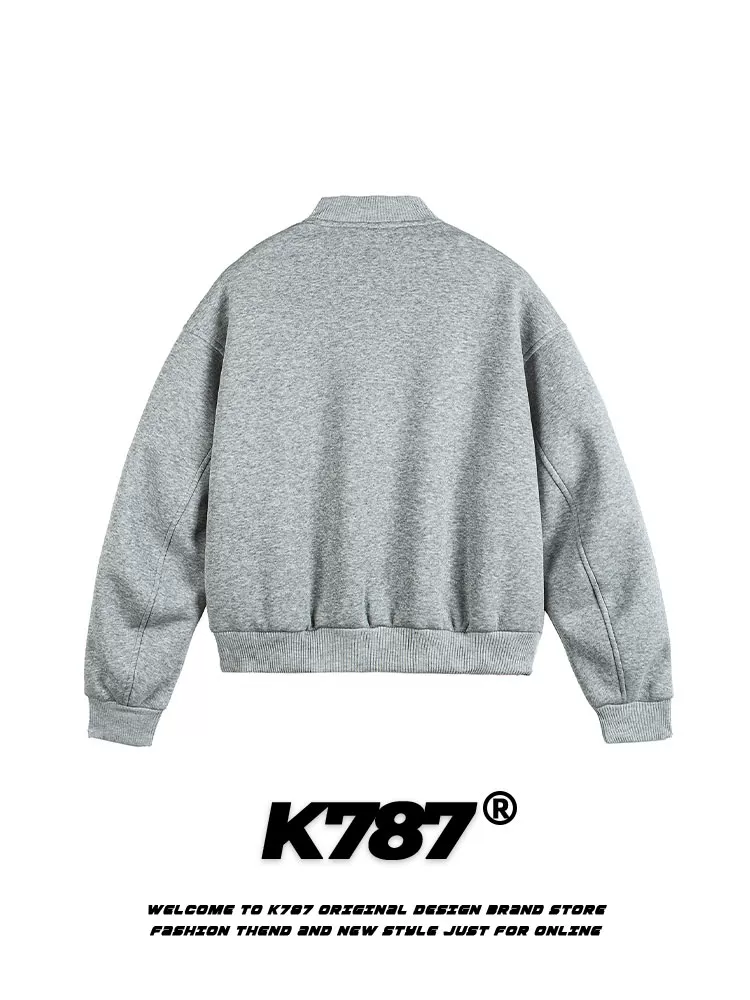 K787 Áo khoác bóng chày in hình phong cách đại học cổ điển của Mỹ unisex hợp thời trang thương hiệu áo khoác ngắn thông thường dành cho cặp đôi