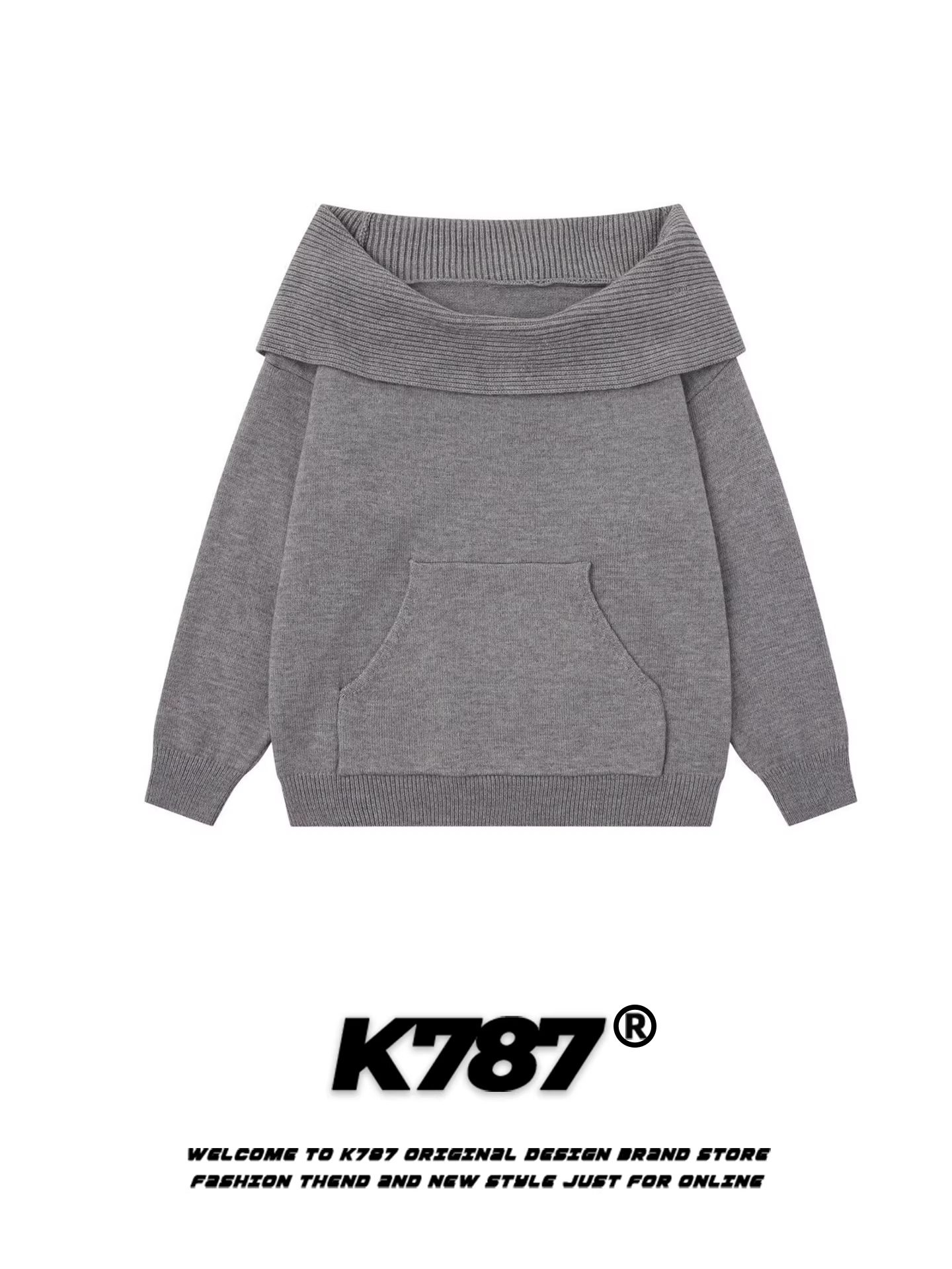 Áo len nữ K787 kiểu Mỹ, phong cách cá tính, màu trơn đơn giản, trễ vai, dáng rộng, phong cách ngọt ngào và cá tính, áo len ôm dáng, kiểu trễ vai.