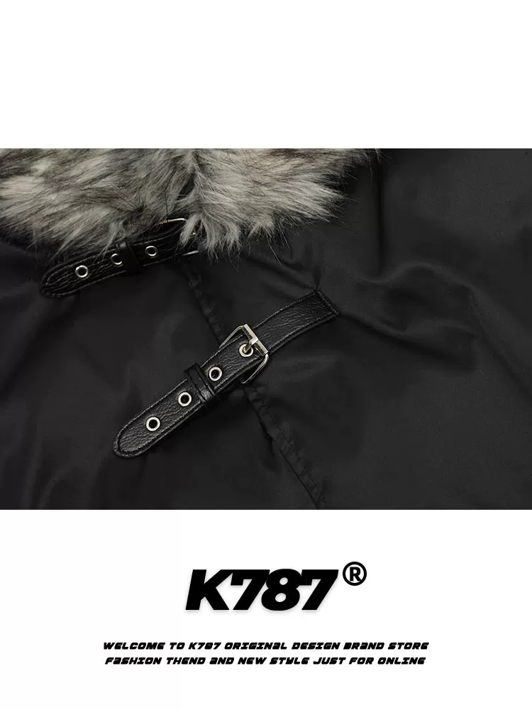 K787 Áo khoác cotton ngắn dày dặn phong cách retro Mỹ dành cho nam và nữ, áo khoác cotton thắt eo phong cách Chanel theo xu hướng quốc gia dành cho mùa đông.