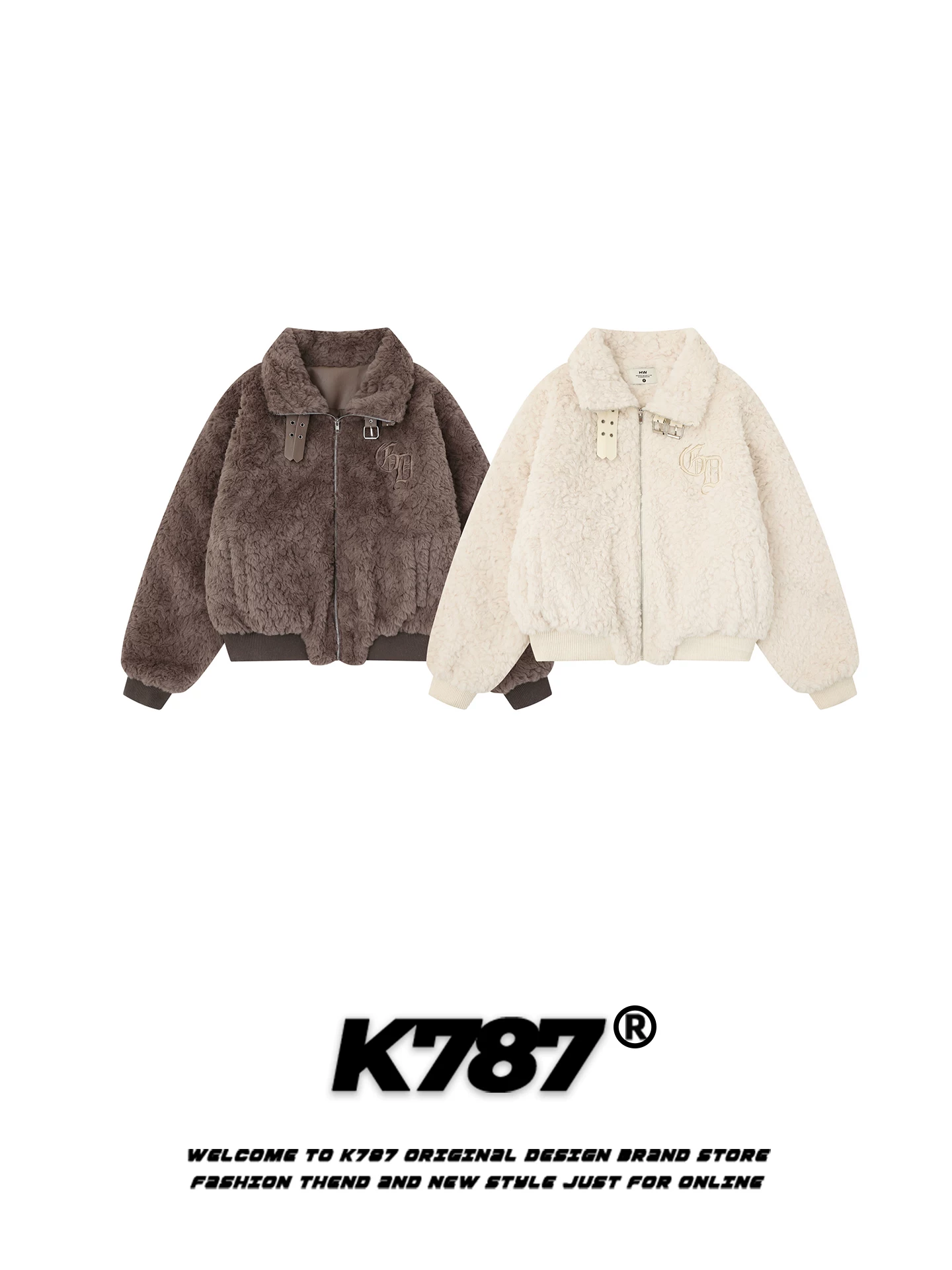 Áo khoác nữ K787 kiểu Mỹ cổ điển, chất liệu len cừu và cotton, dày dặn và ấm áp, đa năng, mùa đông 2025, phong cách lười biếng, áo khoác cotton ngắn.
