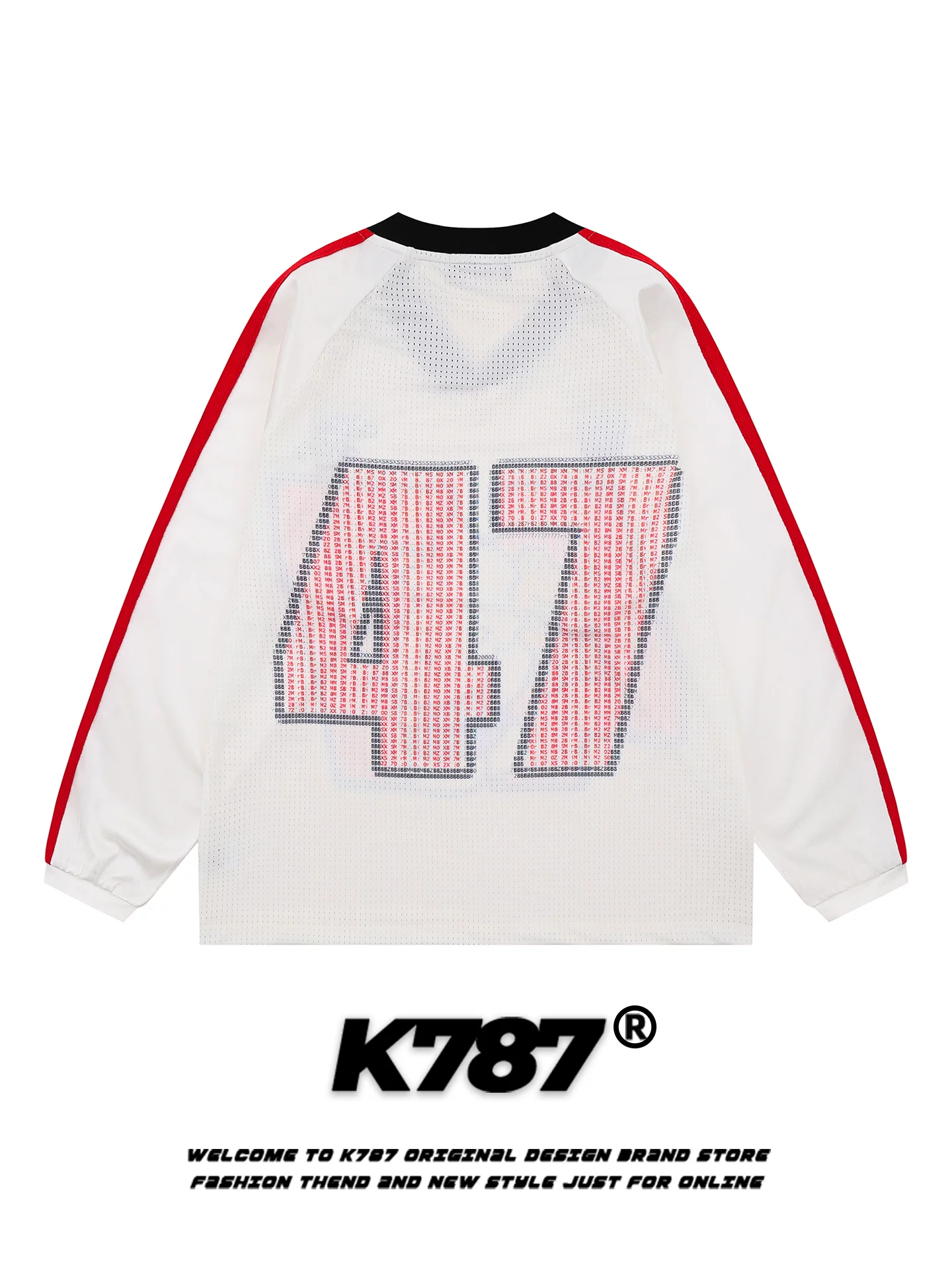 Áo thun dài tay K787 phong cách hoạt hình retro Mỹ hình mèo Kitty dành cho nam và nữ, kiểu dáng thể thao rộng rãi phối màu, chất liệu thoáng khí