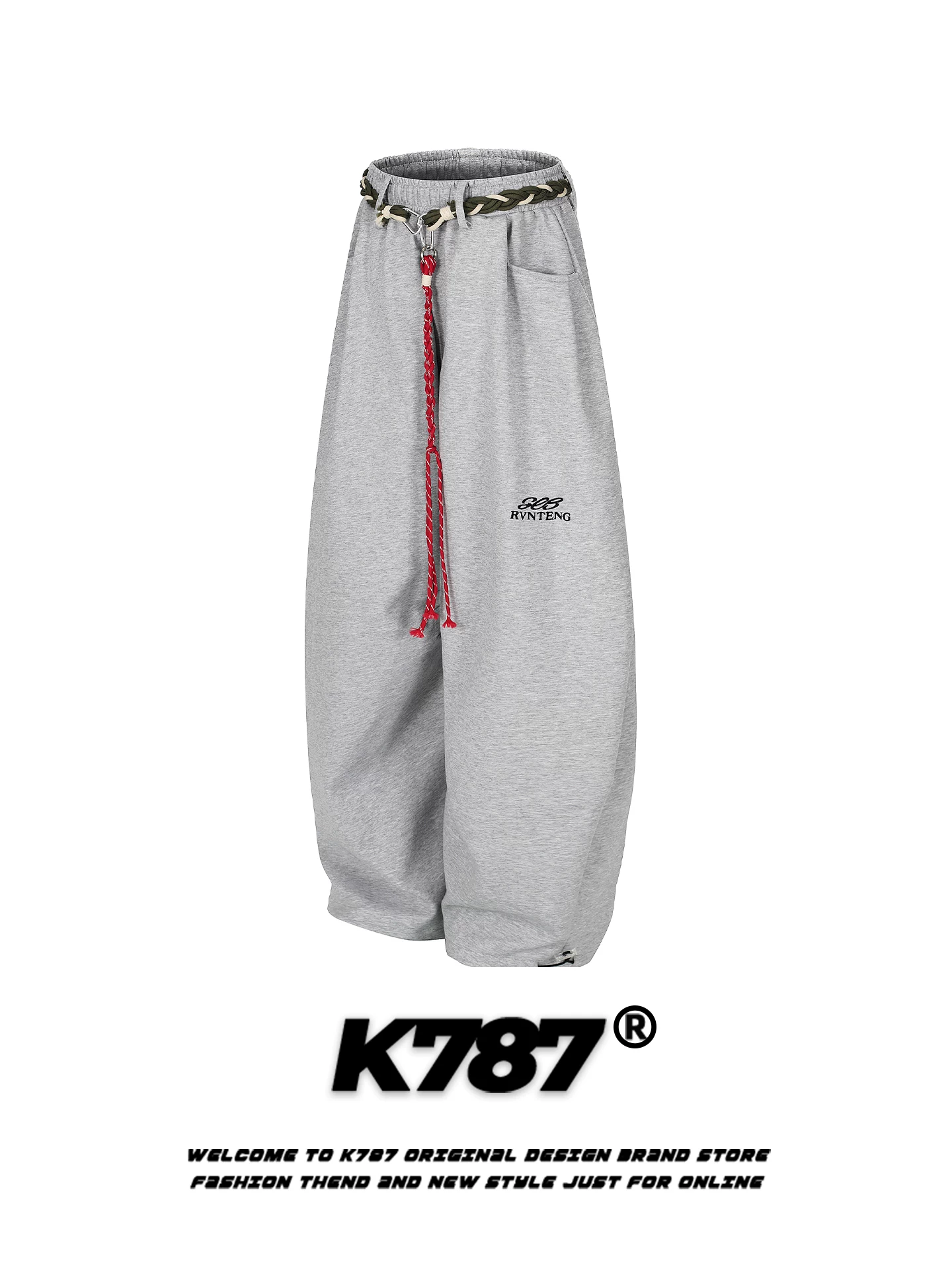 Quần jogger thể thao kiểu Mỹ K787, unisex, dáng rộng, cạp cao, tôn dáng, ống rộng, kiểu dáng xuông.