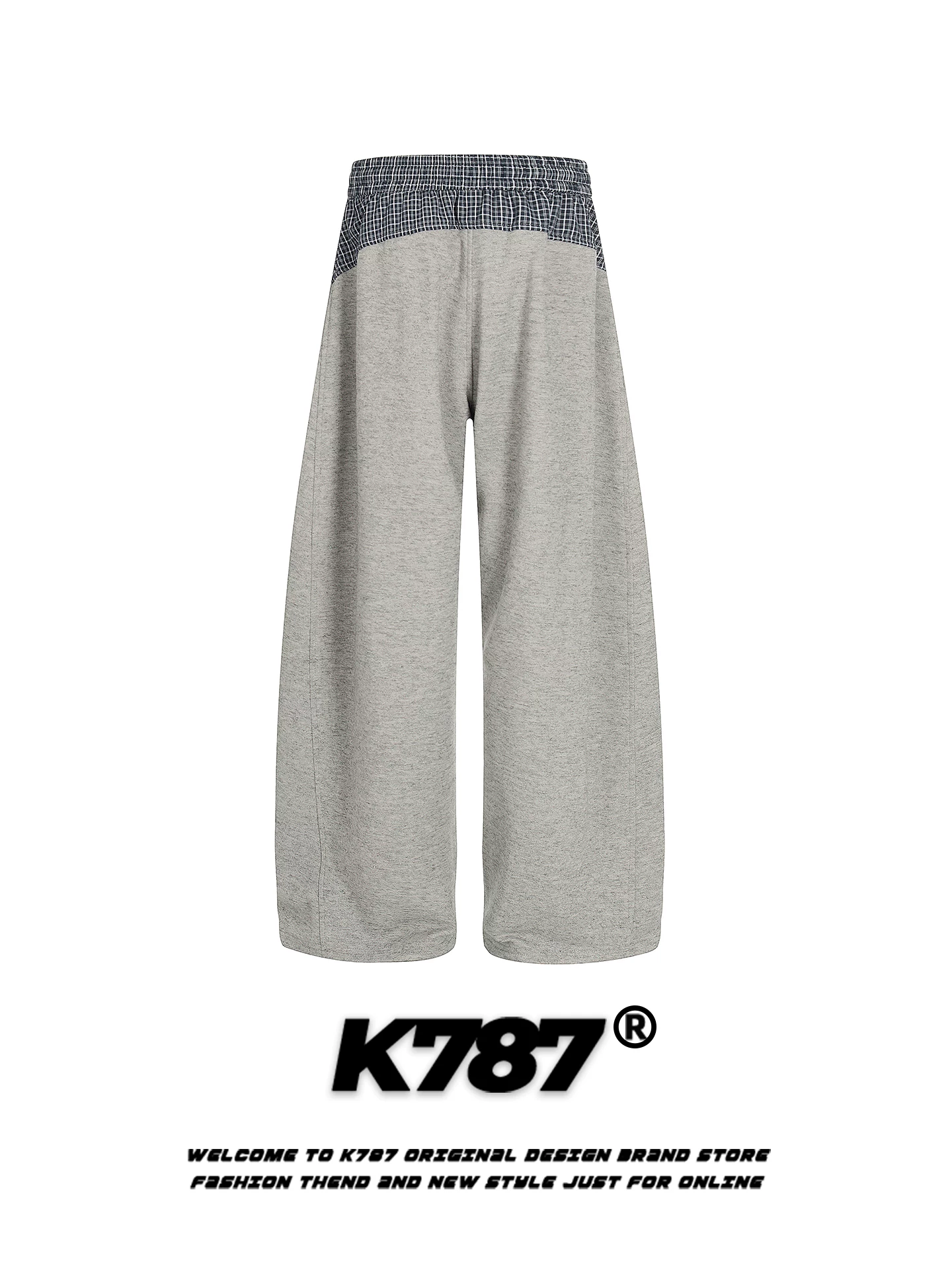 K787 Quần âu kiểu Mỹ cổ điển phối ren kiểu Mỹ dành cho nữ, cạp cao, đa năng, dáng rộng, quần thể thao ống rộng phong cách đường phố đi làm