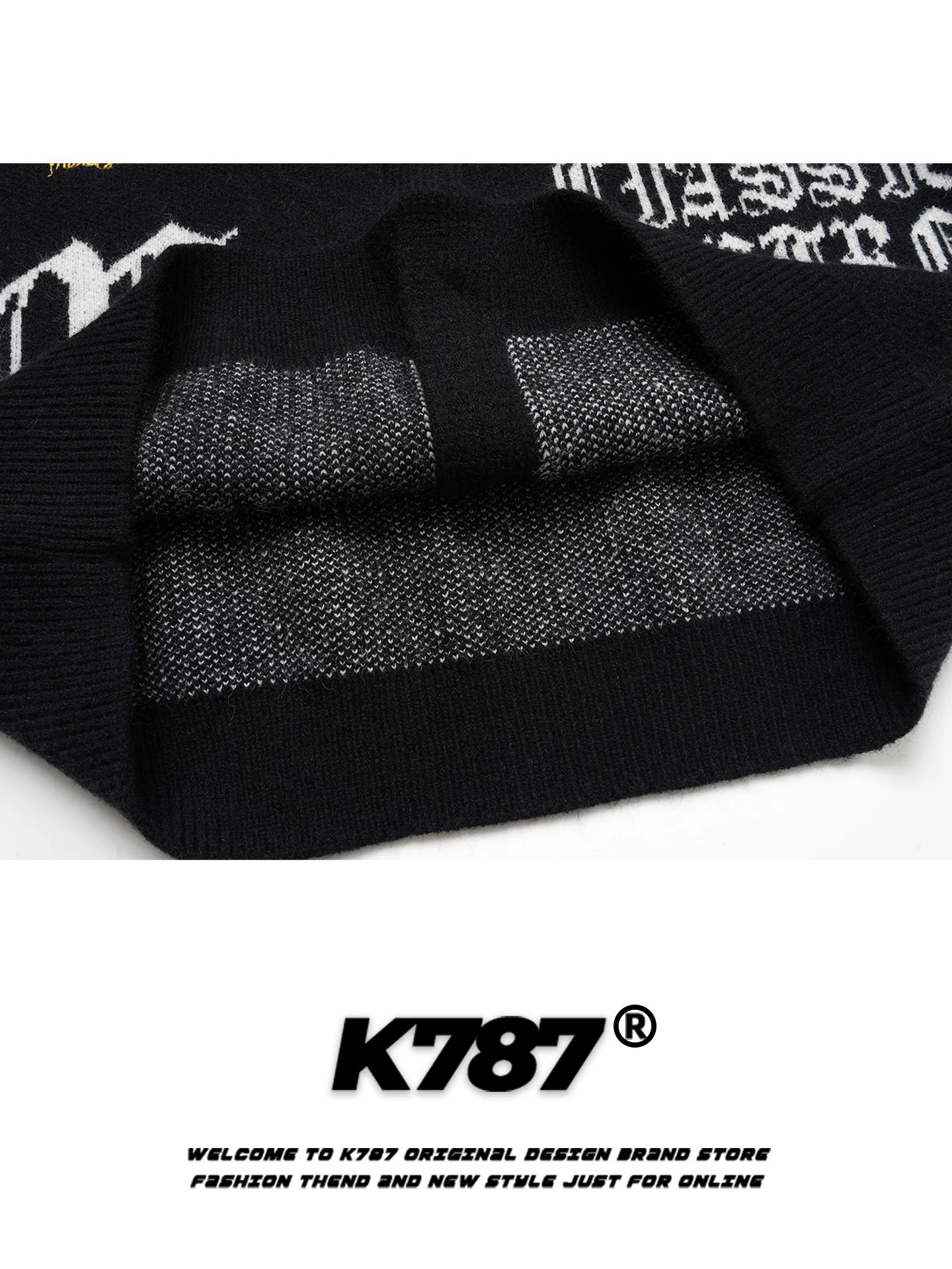 Áo len cardigan cổ chữ V thêu chữ cổ điển Mỹ K787 dành cho nam và nữ, áo khoác dệt kim phong cách lười biếng mùa thu đông dành cho cặp đôi