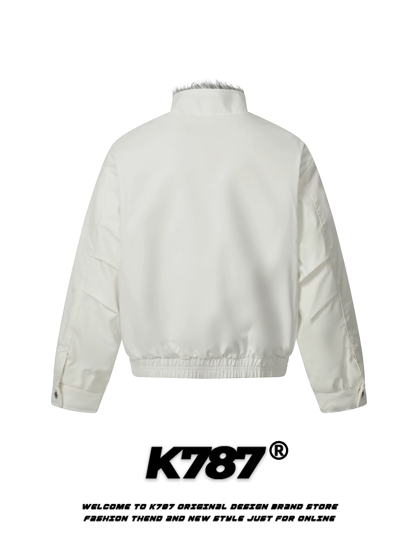 Áo khoác cotton cổ đứng kiểu retro Mỹ K787 dành cho nam và nữ, dáng rộng, áo khoác cotton phong cách đường phố hợp thời trang mùa thu đông