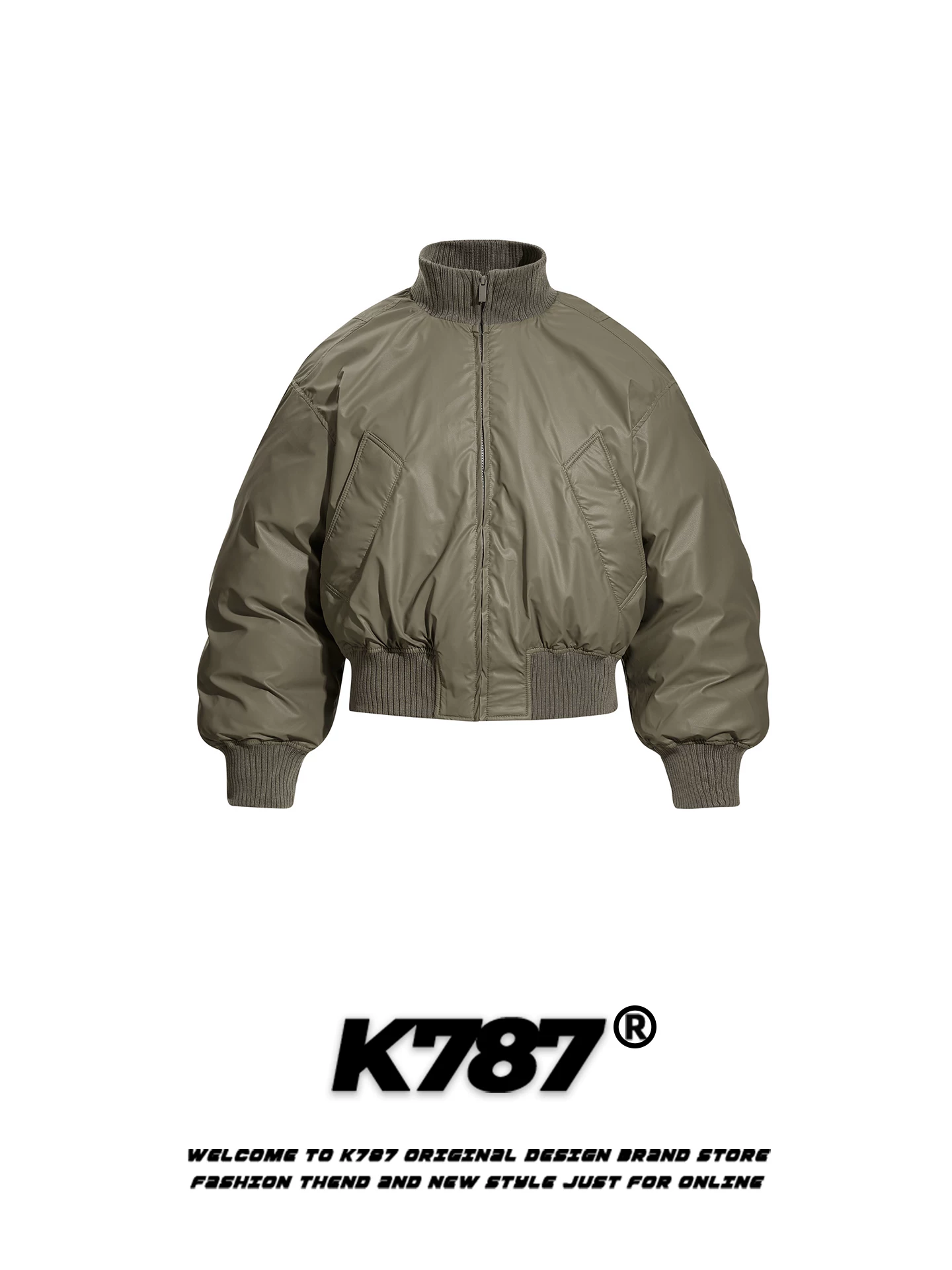 Áo khoác bomber mùa đông chất liệu cotton, kiểu dáng unisex, màu trơn, cổ đứng, phong cách đường phố Mỹ K787, chất liệu da PU ấm áp, thương hiệu thời trang.