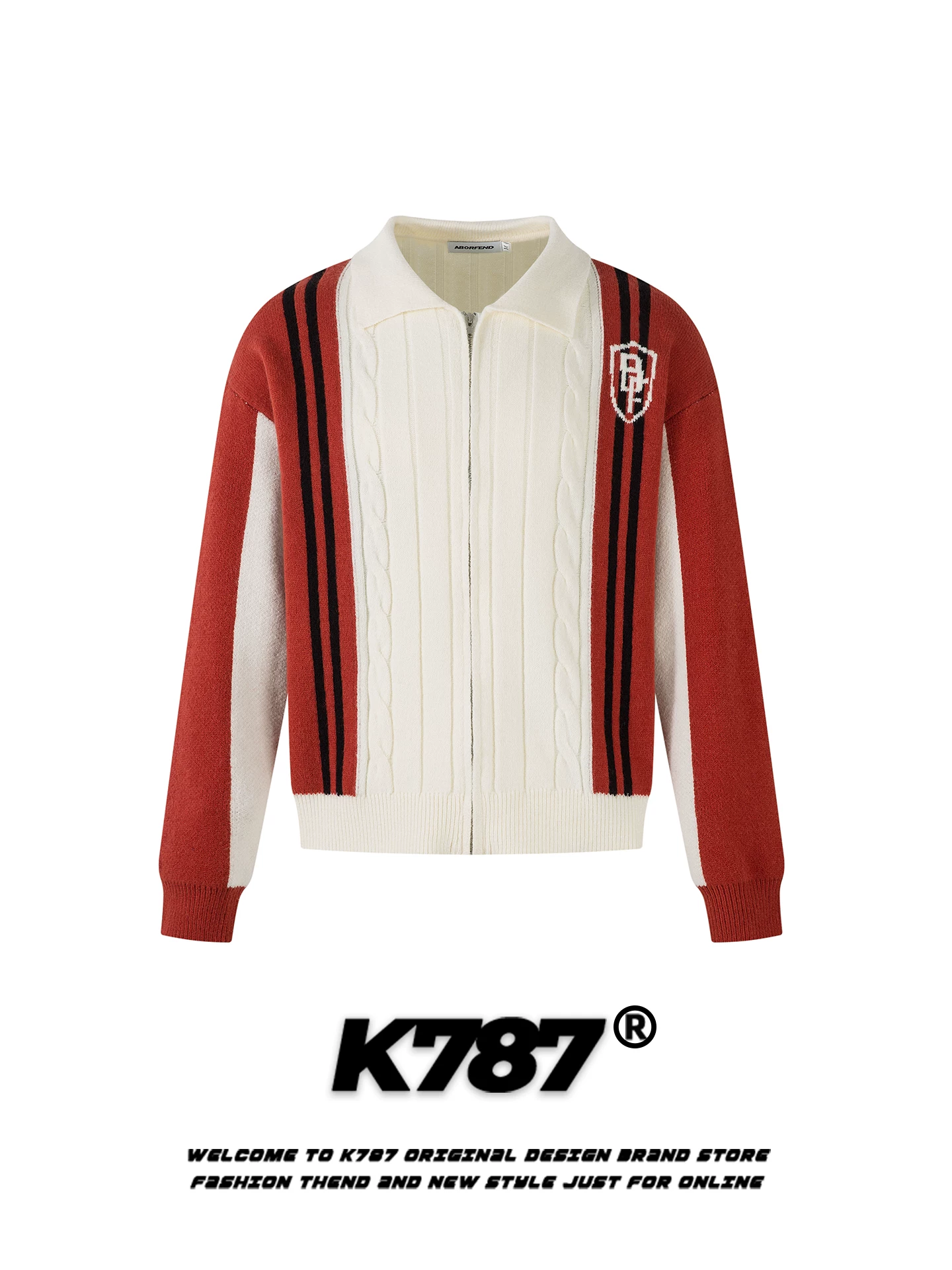 Áo len cardigan phối màu retro kiểu Mỹ K787 dành cho nam và nữ, áo khoác dệt kim dáng rộng, phong cách giản dị, hợp thời trang, dành cho cặp đôi, mùa thu