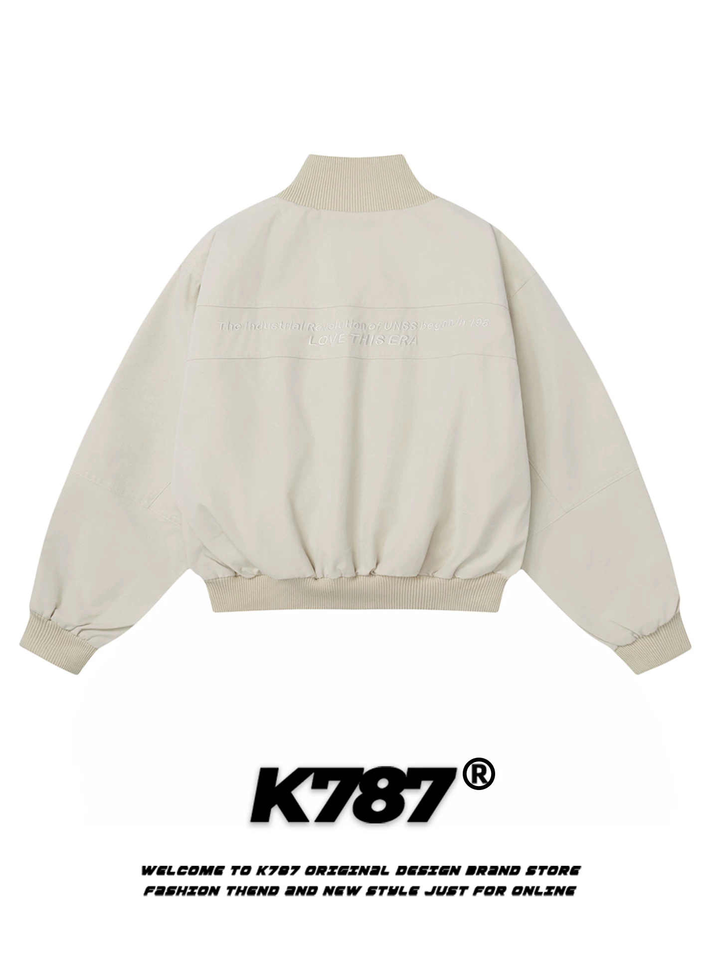 Áo khoác bomber cổ đứng thêu chữ kiểu Mỹ cổ điển K787 dành cho nam và nữ, áo khoác ngắn dáng rộng, phong cách thiết kế độc đáo