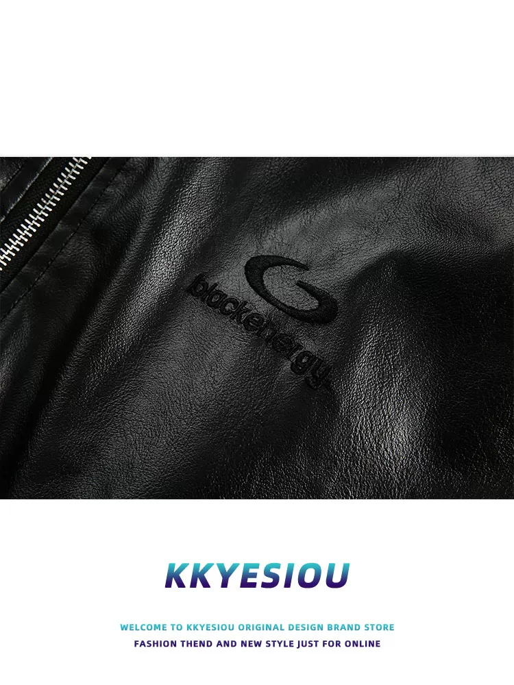 Áo khoác cotton có mũ trùm đầu giả hai mảnh kiểu Mỹ cổ điển KKyesiou dành cho nam và nữ, áo khoác da dày dặn có đệm mùa đông.