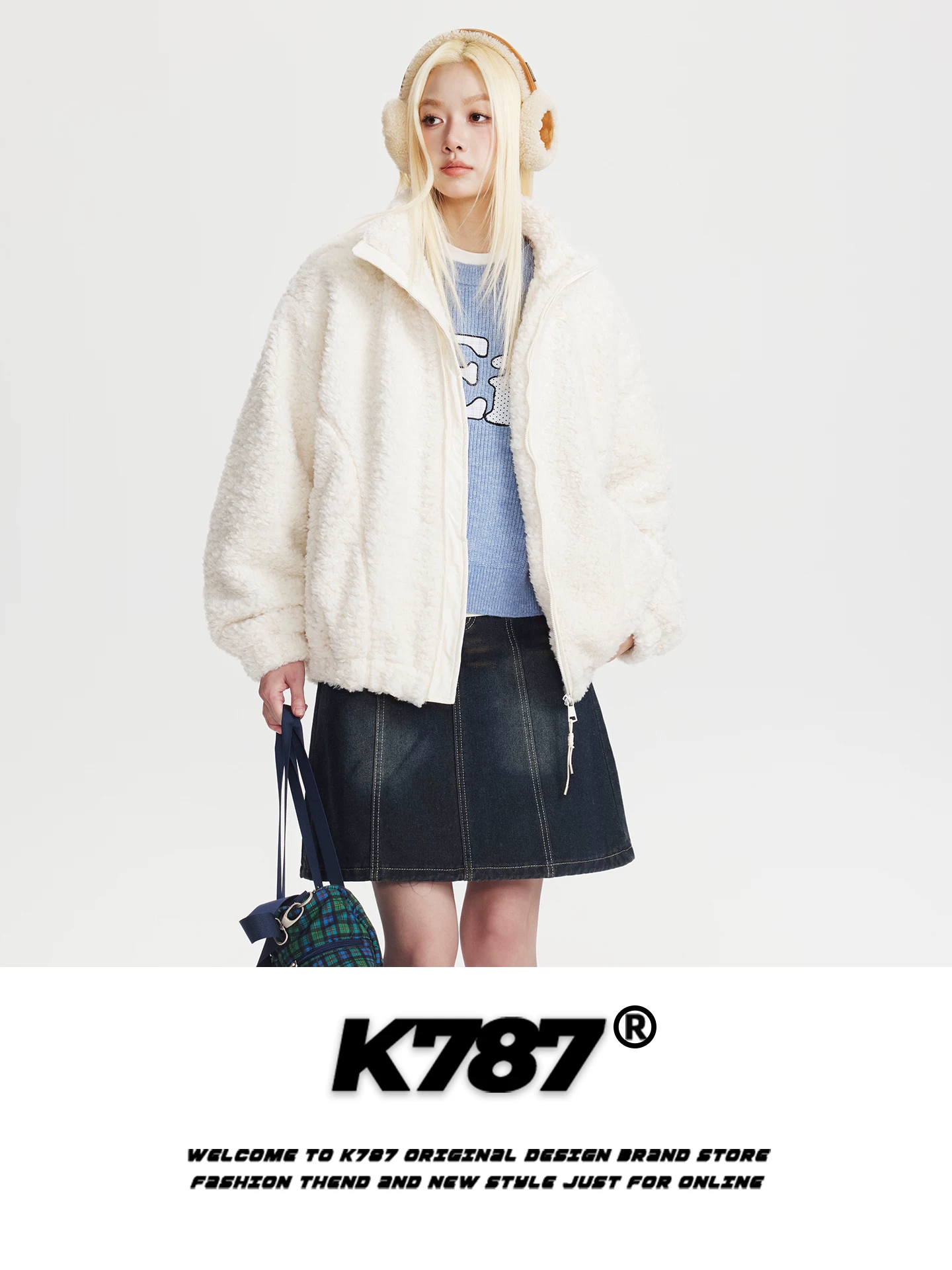 Áo khoác cotton cổ đứng len cừu kiểu Mỹ cổ điển K787 dành cho nam và nữ, dáng rộng, dày dặn, ấm áp, lông mềm, áo khoác cotton mùa đông dành cho cặp đôi.