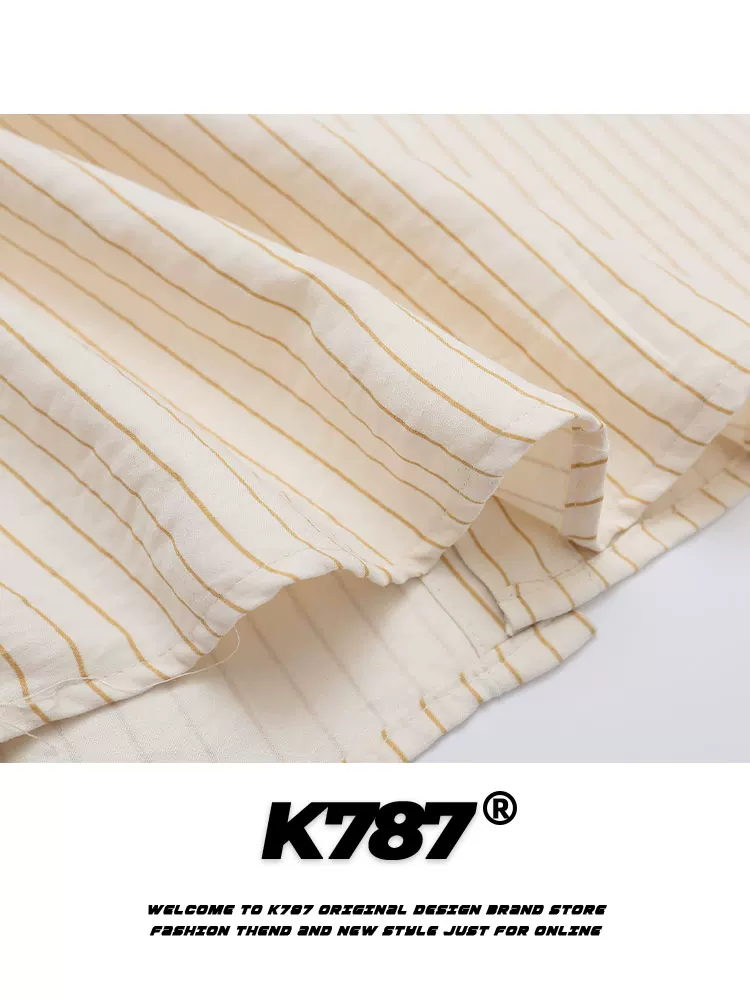 K787 Áo sơ mi ngắn tay phong cách đại học vui nhộn dành cho chó Graffiti Unisex sọc đa năng dáng rộng phong cách lười biếng Áo đôi