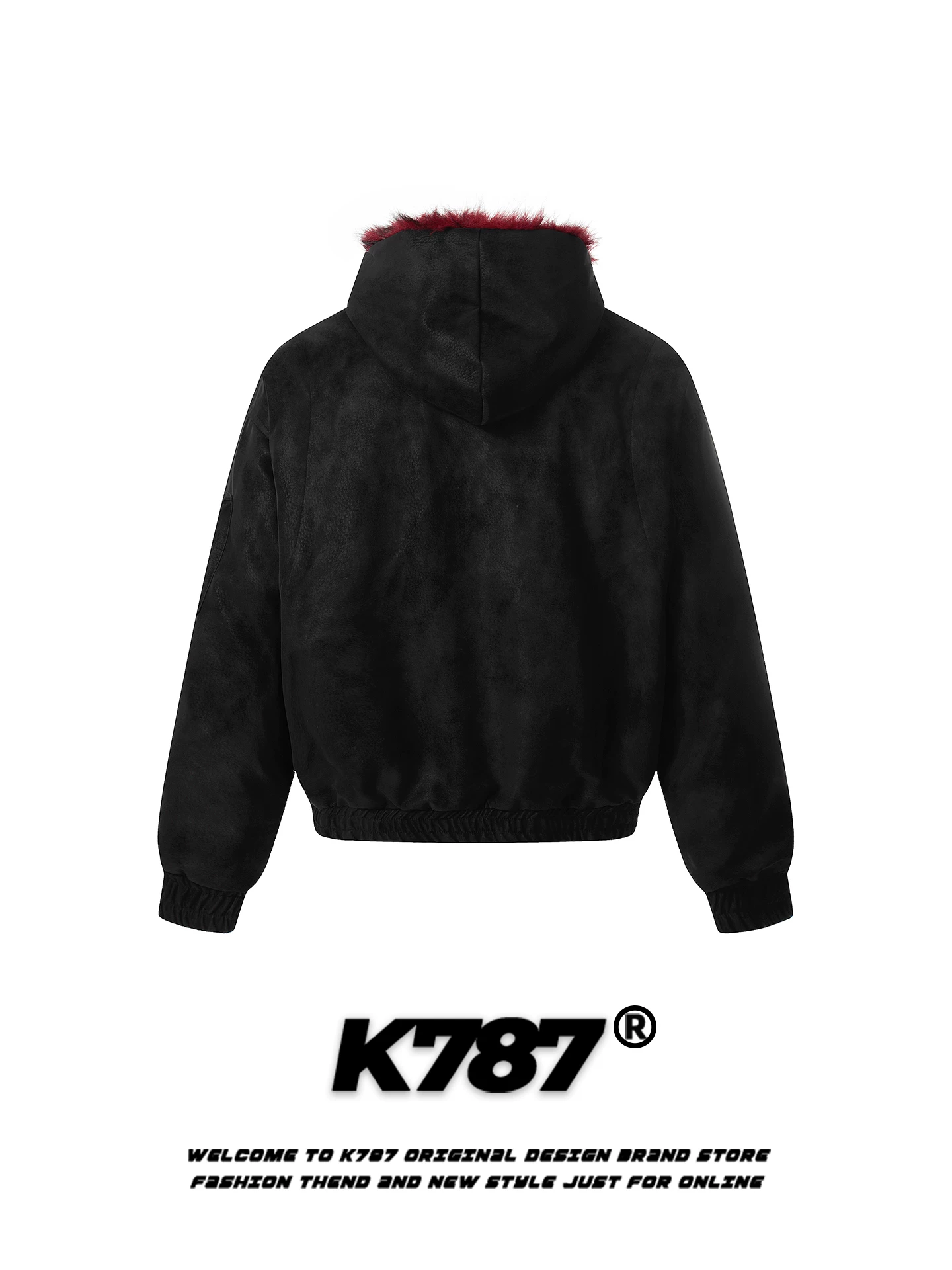 Áo khoác cotton có mũ trùm đầu cổ lông cổ điển kiểu Mỹ K787 dành cho nam và nữ, áo khoác cotton ấm áp mùa thu đông dành cho cặp đôi.