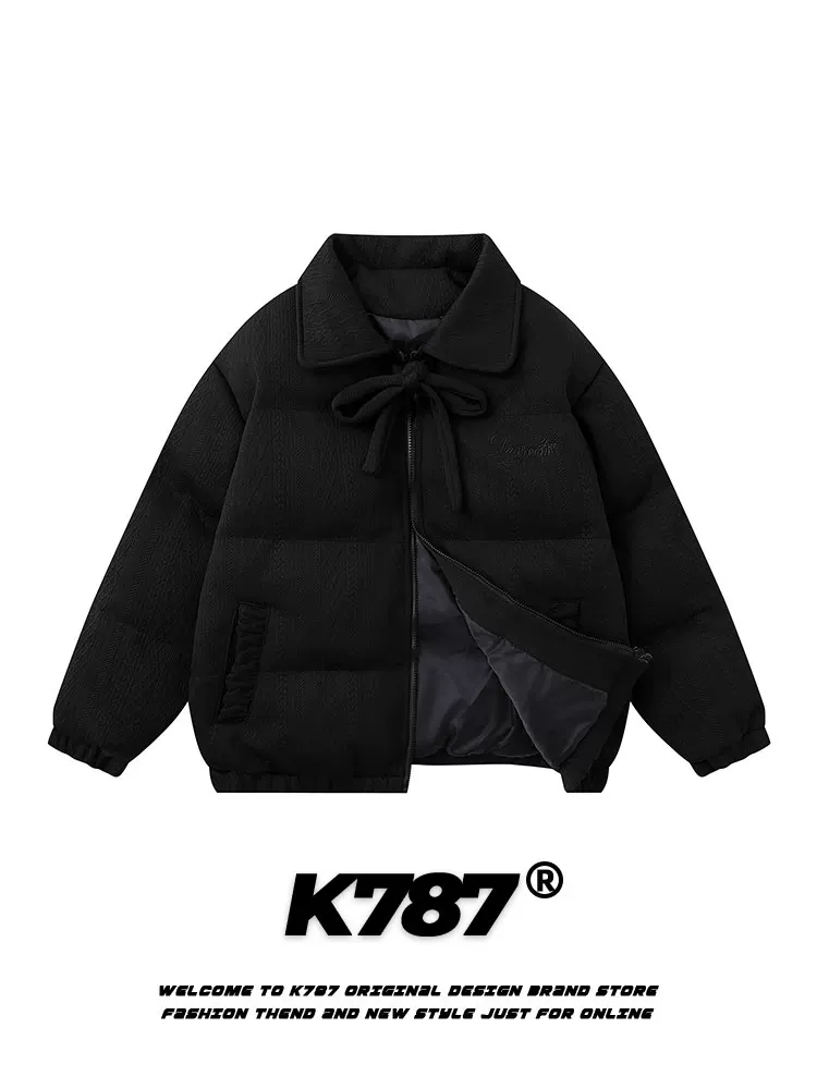 Áo khoác cotton nhung kiểu cổ điển K787 dành cho nam và nữ, áo khoác cotton dày màu trơn dành cho cặp đôi