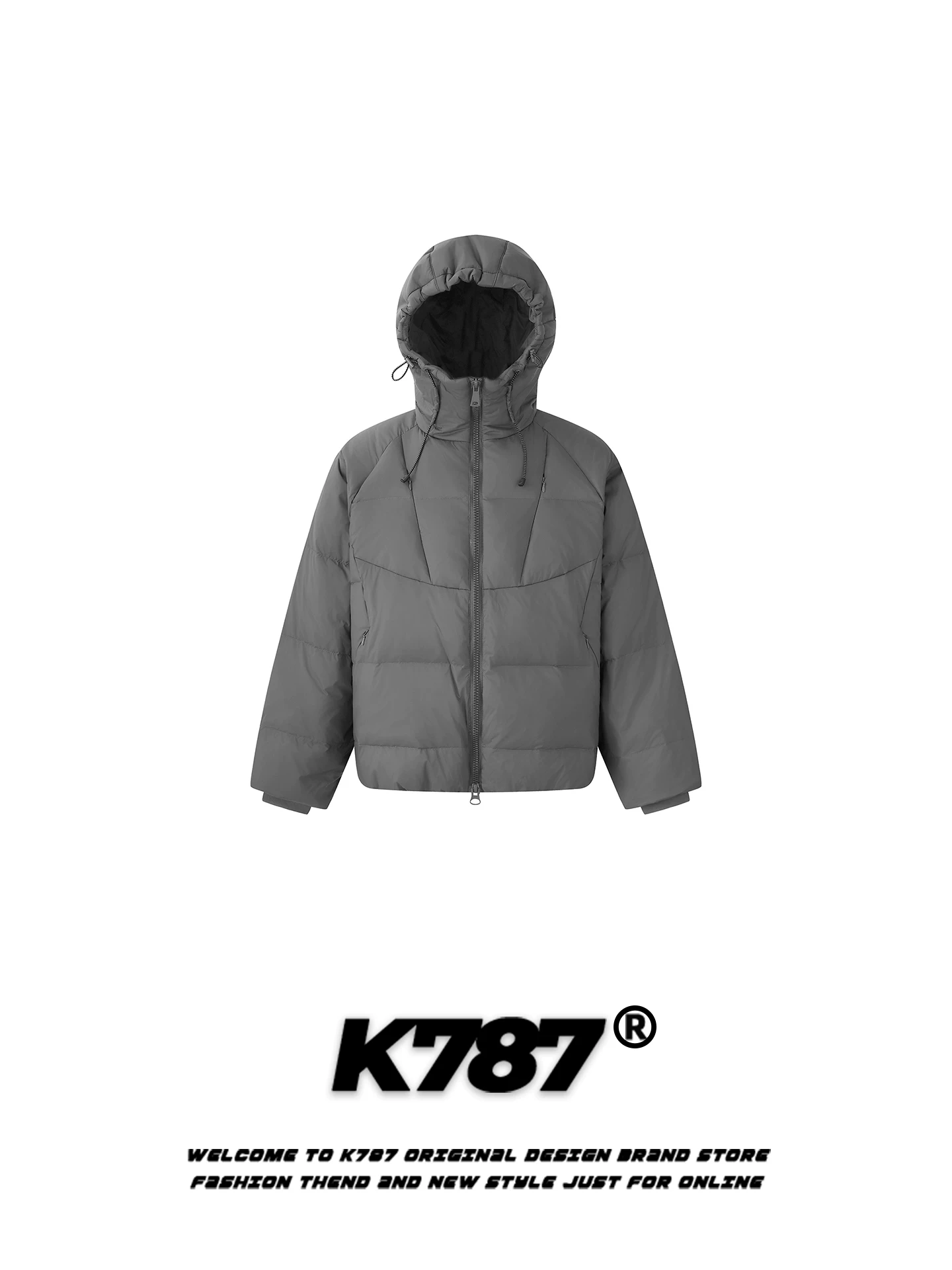 Áo khoác có mũ trùm đầu bằng lông vũ trắng K787 kiểu Mỹ cổ điển thập niên 90 dành cho nam và nữ, áo khoác phao đơn giản, ấm áp, nhẹ, chống lạnh dành cho cặp đôi.