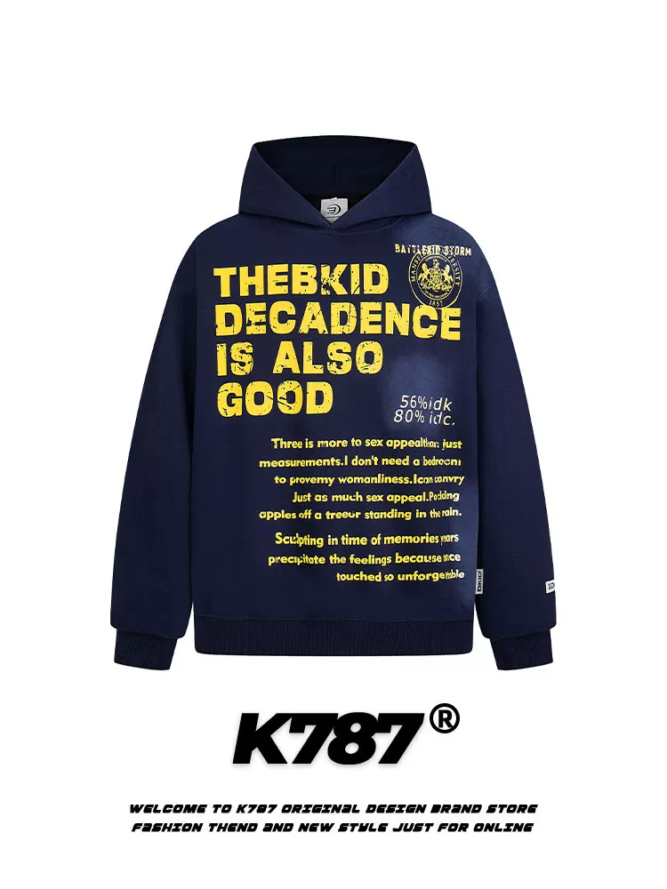 Áo hoodie in chữ kiểu Mỹ cổ điển, phong cách retro, unisex, thời trang, rộng rãi, thoải mái, dành cho cặp đôi.