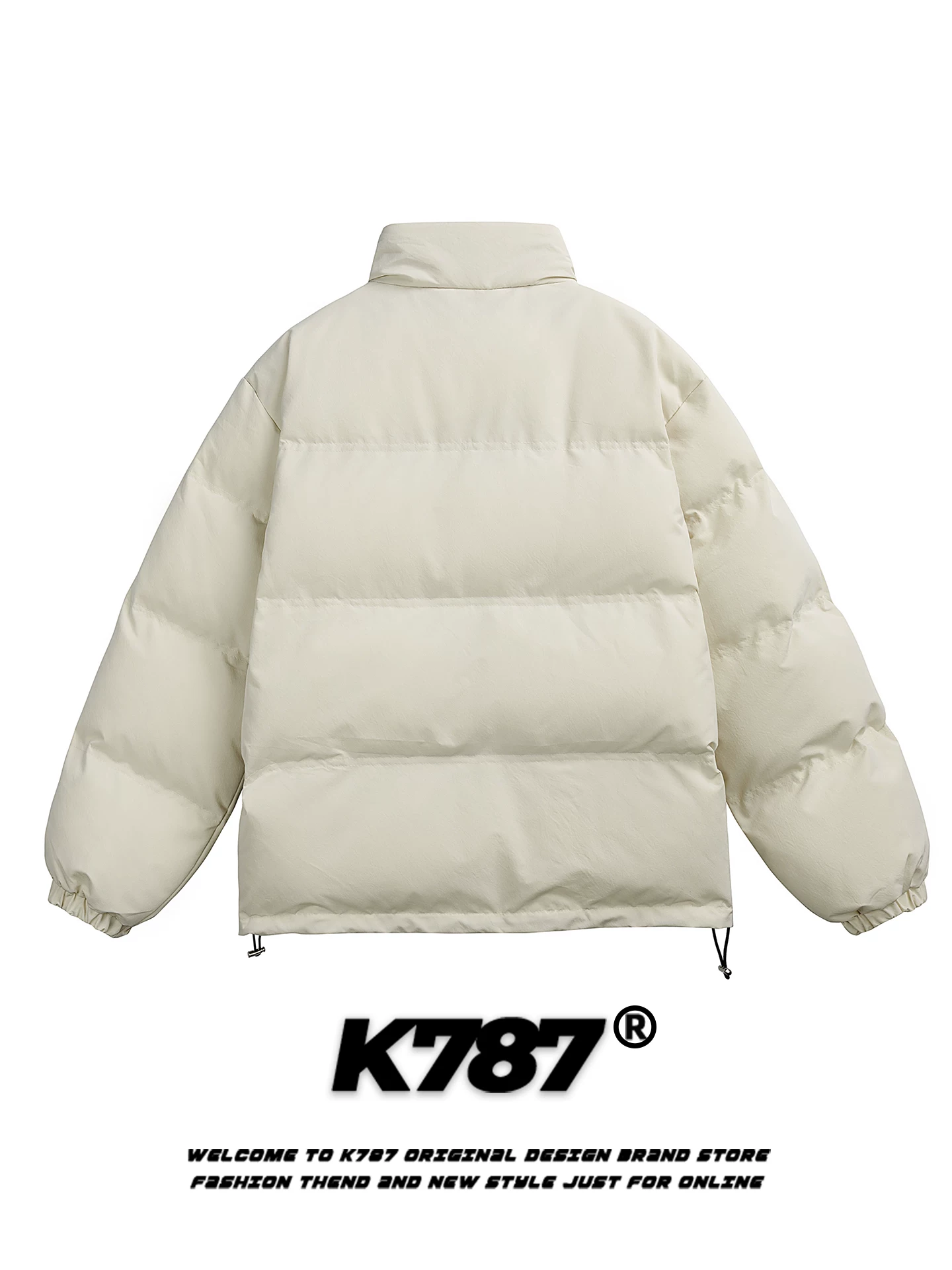 Áo khoác cotton cổ đứng thêu chữ phong cách đường phố Mỹ K787 dành cho nam và nữ, dáng rộng và dày dặn, quần áo cotton giữ ấm mùa đông 2025 dành cho cặp đôi.
