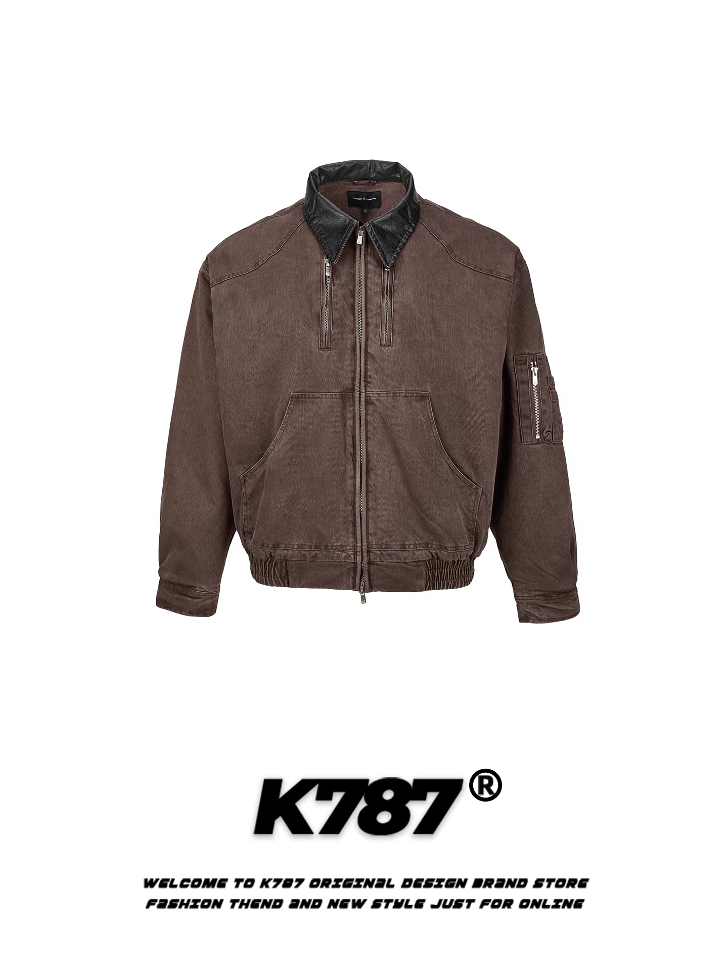 Áo khoác cotton kiểu Mỹ cổ điển K787 chất liệu tre cotton, thiết kế cổ điển, dành cho nam và nữ, dáng rộng, ấm áp và dày dặn, kiểu áo khoác đôi phong cách nông trại.