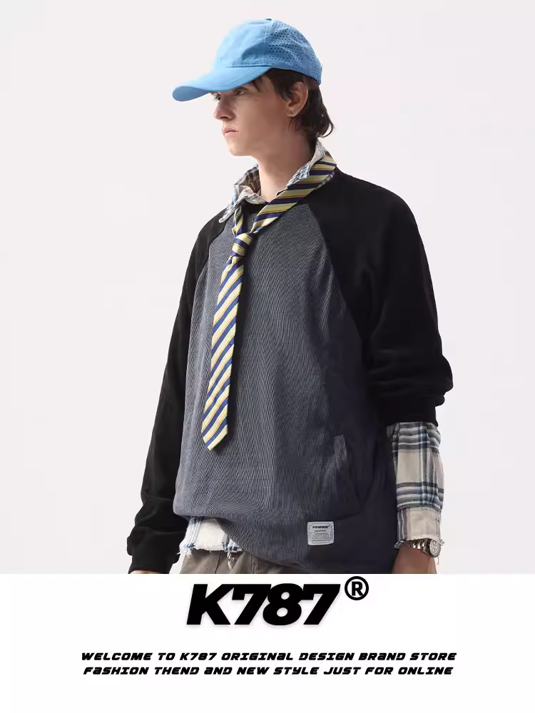 Áo thun thể thao kiểu cổ điển Mỹ K787 dành cho nam và nữ, phong cách cá tính và trung tính, áo thun mỏng đa năng dành cho cặp đôi