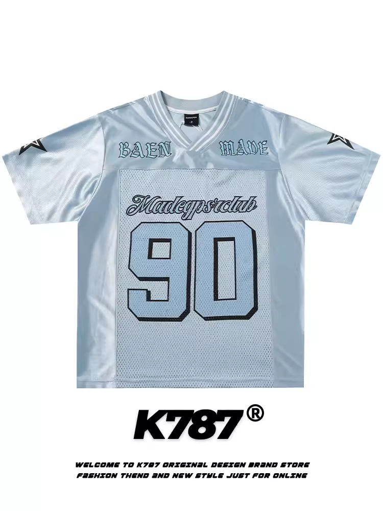 K787 Áo thun thể thao cổ chữ V cổ điển kiểu Mỹ dành cho nam và nữ áo thun thể thao blokecore áo thun thể thao nửa tay dành cho cặp đôi