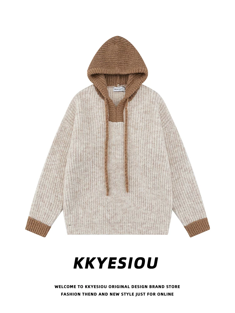 Áo hoodie nỉ phối màu phong cách đại học Mỹ cổ điển, unisex, đa năng, rộng rãi, kiểu dáng boyfriend.