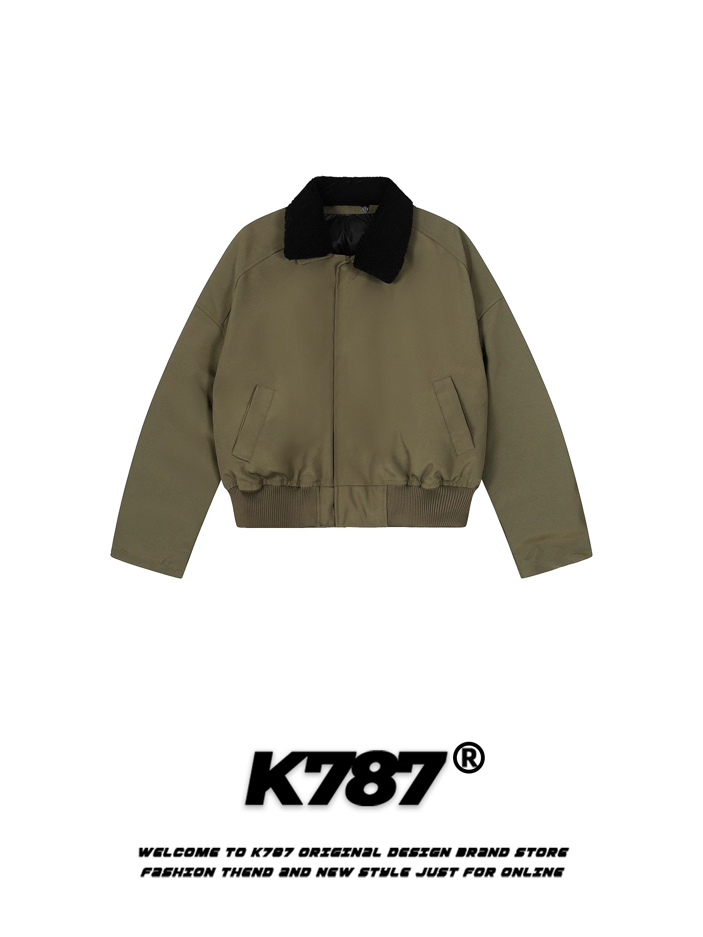 Áo khoác cotton cổ điển kiểu Mỹ K787 dành cho nam và nữ, dáng rộng, dày dặn, ấm áp, kiểu phi công, thích hợp cho mùa đông.