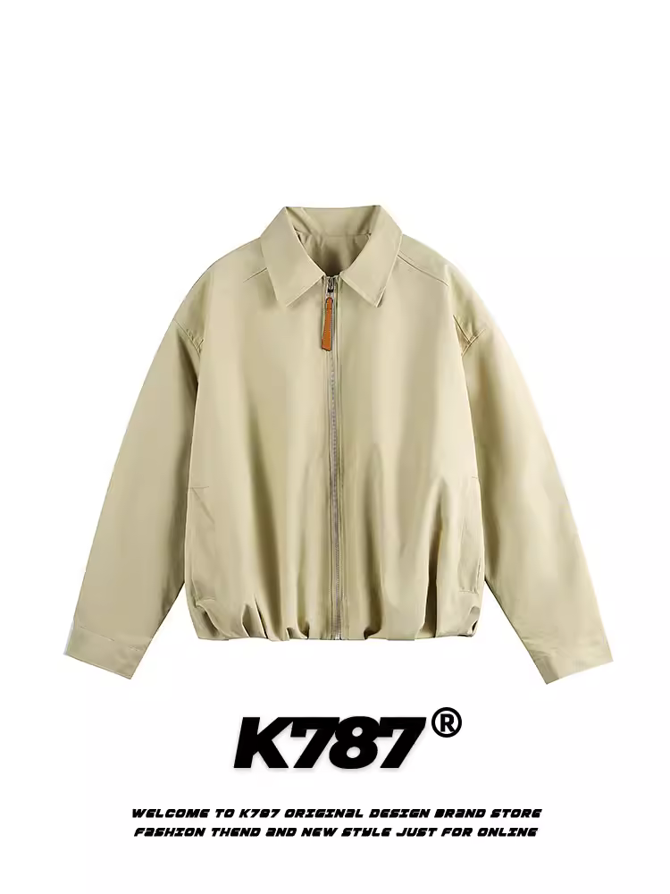 K787 Áo khoác cổ điển kiểu Mỹ cleanfit đơn giản có ve áo unisex hợp thời trang thương hiệu dáng rộng đa năng áo khoác ngắn kiểu công sở