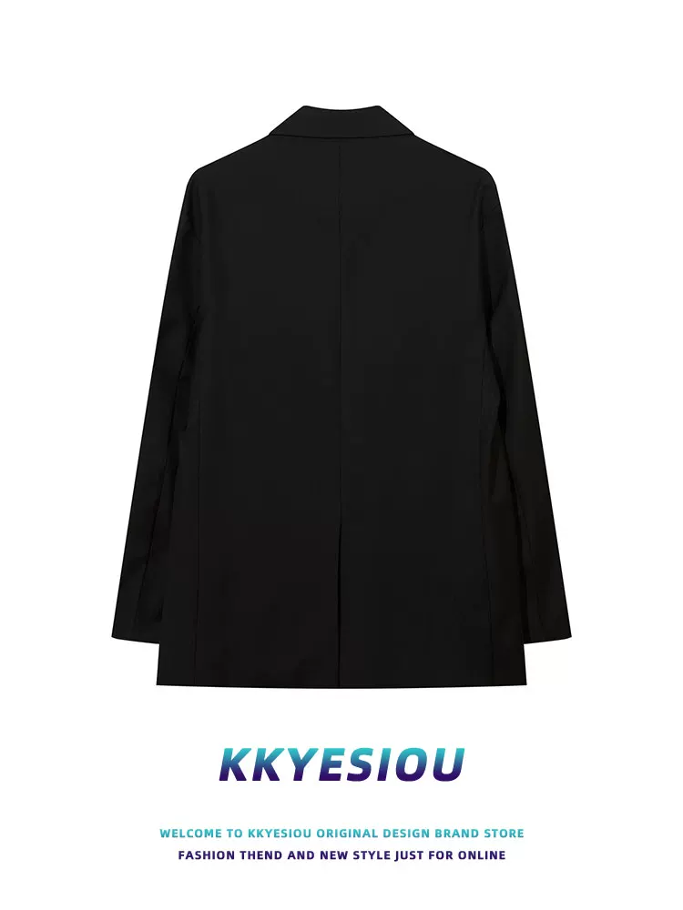 Áo khoác blazer thời trang thu đông KKyesiou2024 phong cách đường phố Mỹ dành cho nam và nữ, áo khoác lịch lãm, cá tính, phong cách hip-hop, nhẹ nhàng, trưởng thành.