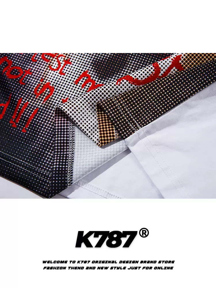 K787 Áo thun ngắn tay in hình chú chó kiểu Mỹ cổ điển vui nhộn dành cho nam và nữ, áo nửa tay dáng rộng giản dị, lười biếng