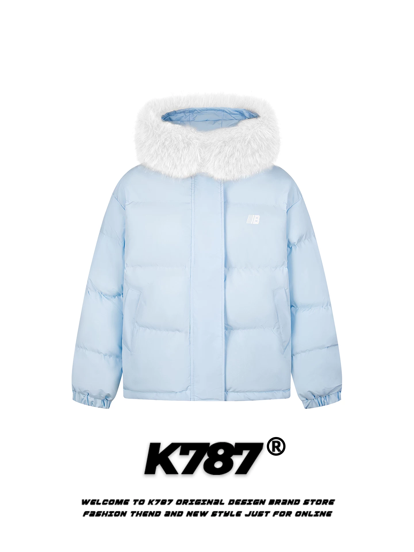 K787 Áo khoác cotton có mũ trùm đầu cổ lông lớn phong cách cổ điển kiểu Mỹ dành cho nam và nữ, dáng rộng, ấm áp, dày dặn, áo khoác cotton cặp đôi thương hiệu hợp thời trang dành cho mùa đông.
