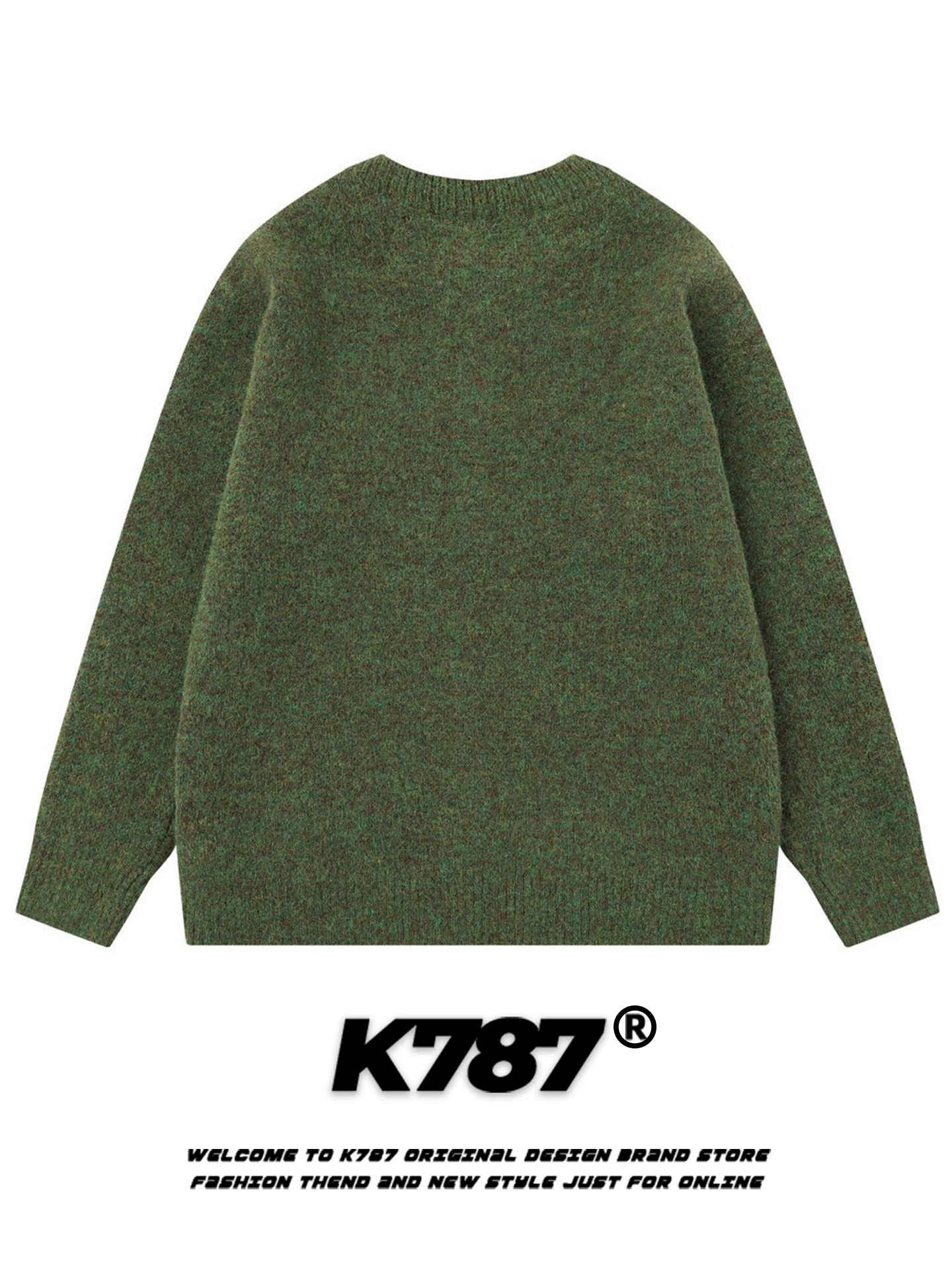 Áo len cardigan họa tiết kim cương cổ điển kiểu Mỹ K787 dành cho nam và nữ, áo khoác dệt kim dáng rộng, phong cách giản dị, thoải mái dành cho cặp đôi mùa thu.