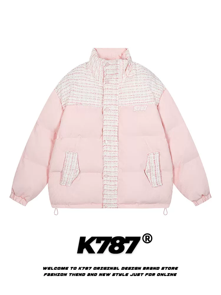 Áo khoác phao thêu kiểu Trung Hoa cổ điển Mỹ Feynman Island K787 dành cho nam và nữ, áo khoác cotton cặp đôi phong cách đại học mùa đông 2024.