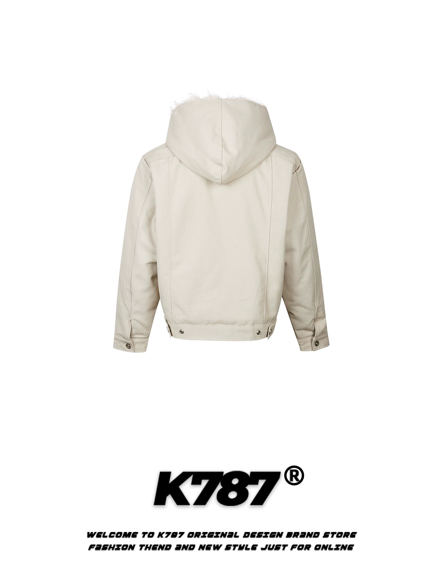 Áo khoác cotton có mũ trùm đầu phong cách retro Mỹ K787 dành cho nam và nữ, áo khoác cotton ngắn dày dặn mùa đông kiểu dáng thời trang dành cho cặp đôi
