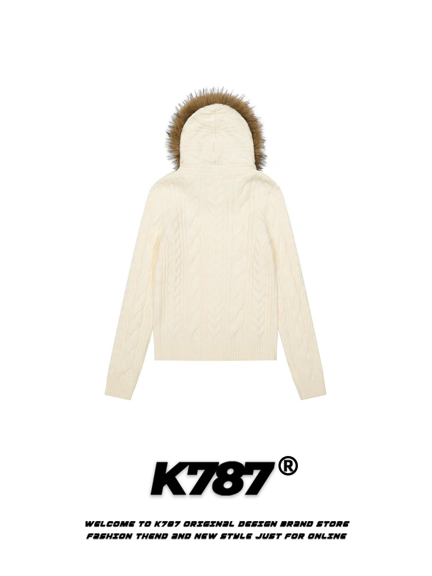 Áo khoác cardigan dệt kim có mũ trùm đầu phong cách retro Mỹ K787 dành cho nữ, áo khoác ngắn có mũ trùm đầu phong cách retro, phong cách và sành điệu, ấm áp và trẻ trung.
