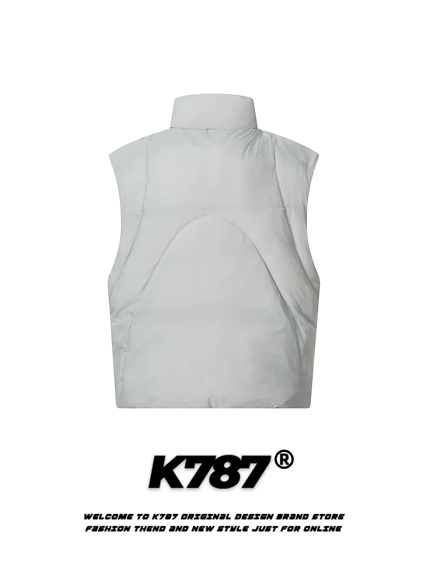 K787 Áo vest cổ đứng cleanfit cổ điển kiểu Mỹ dành cho nam và nữ, áo khoác cotton không tay dáng rộng giản dị ấm áp theo xu hướng quốc gia