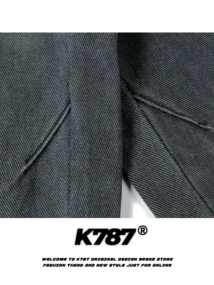 Quần jeans dáng rộng unisex phong cách retro Mỹ, xu hướng quốc dân, chất liệu denim xước, kiểu dáng hip-hop, ống thẳng, rộng thùng thình, mã K787